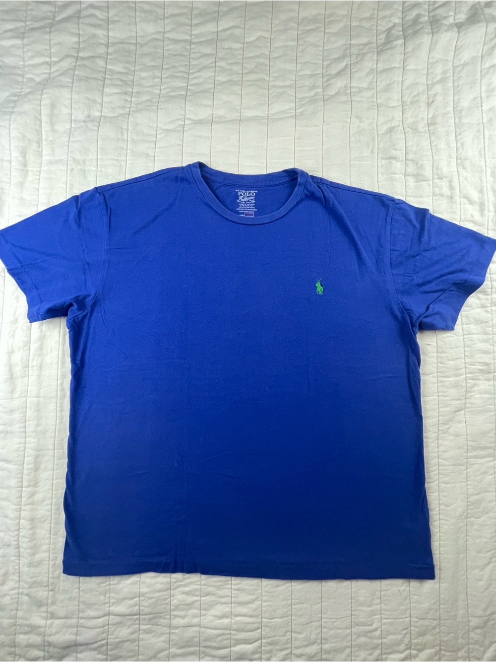 Polo Ralph Lauren Short Sleeve Cotton Tee Blue Green Pony (relaxed fit) large
